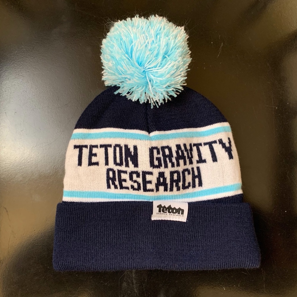 Teton Gravity Research Pom Beanie NEW Light Blue